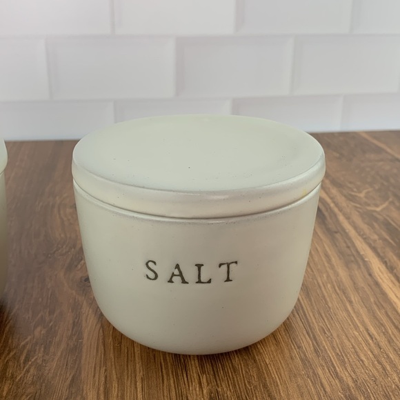 Hearth & Hand with Magnolia White pepper and Salt Stoneware with spoon rest - Picture 4 of 13